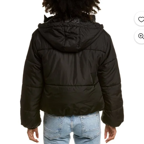 Therapy Cropped Pink Lined Puffer Jacket - Picture 2 of 7